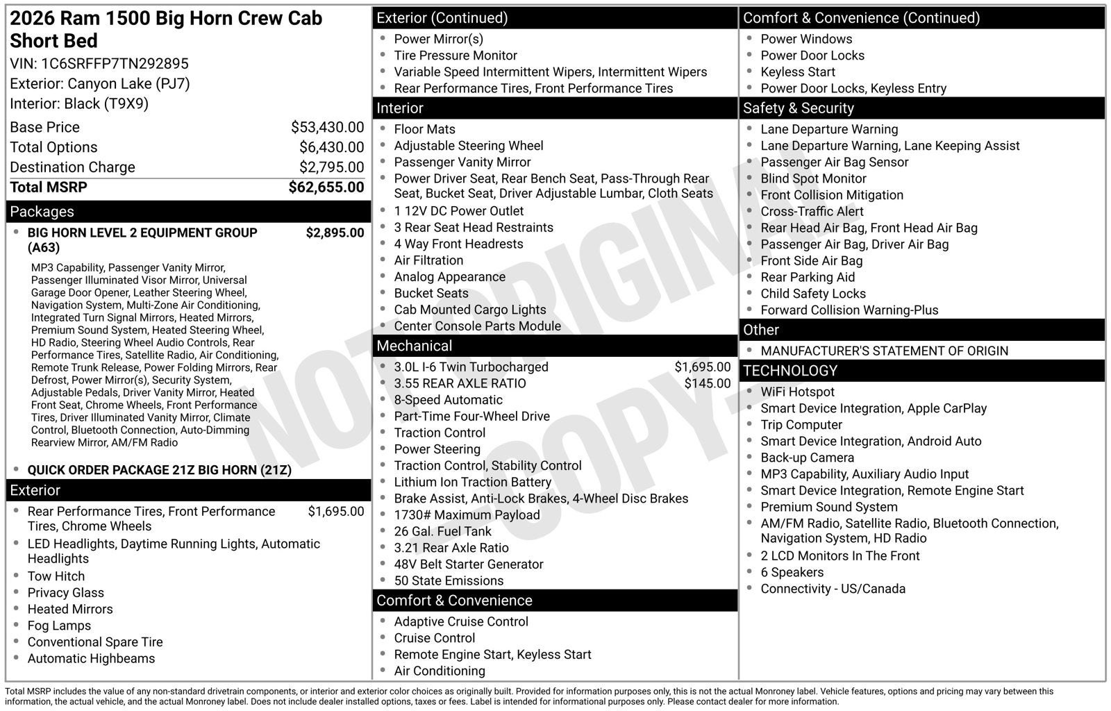 2026 RAM 1500 Big Horn/Lone Star