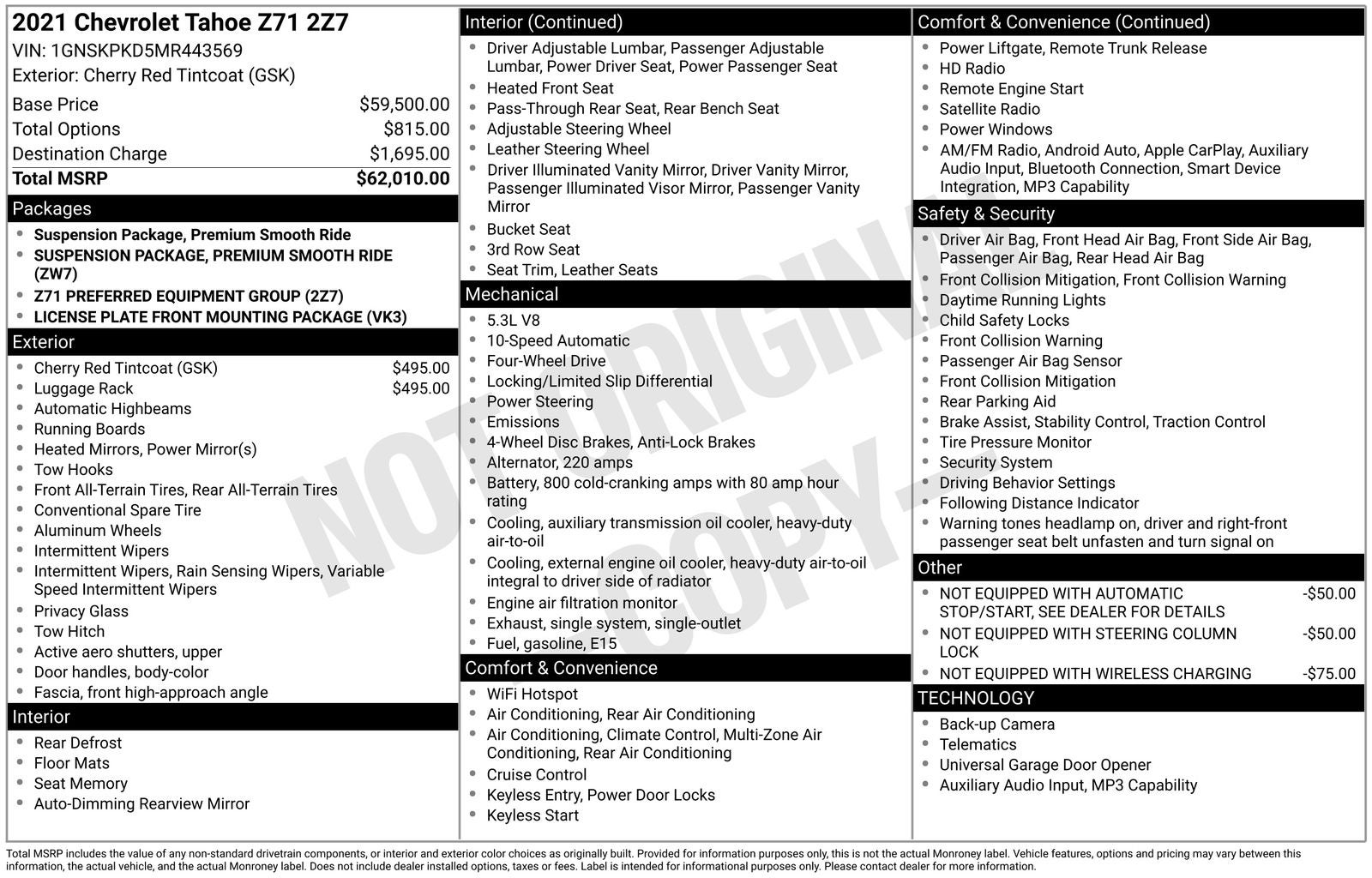 2021 Chevrolet Tahoe Z71