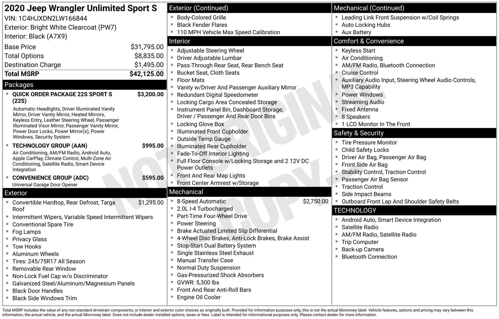 2020 Jeep Wrangler Unlimited Sport S