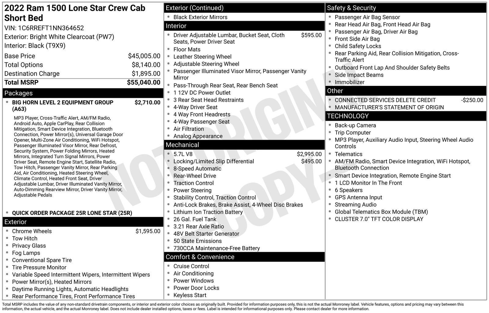 2022 RAM 1500 Lone Star