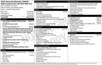 2026 Chevrolet Silverado 2500 HD High Country
