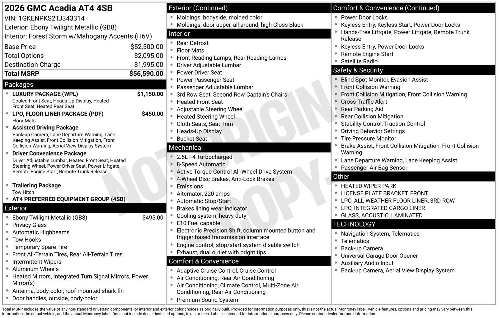 2026 GMC Acadia AT4