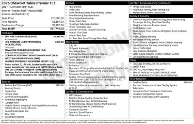2026 Chevrolet Tahoe Premier