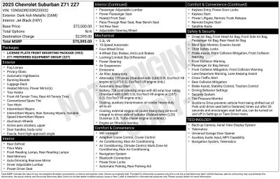 2025 Chevrolet Suburban Z71