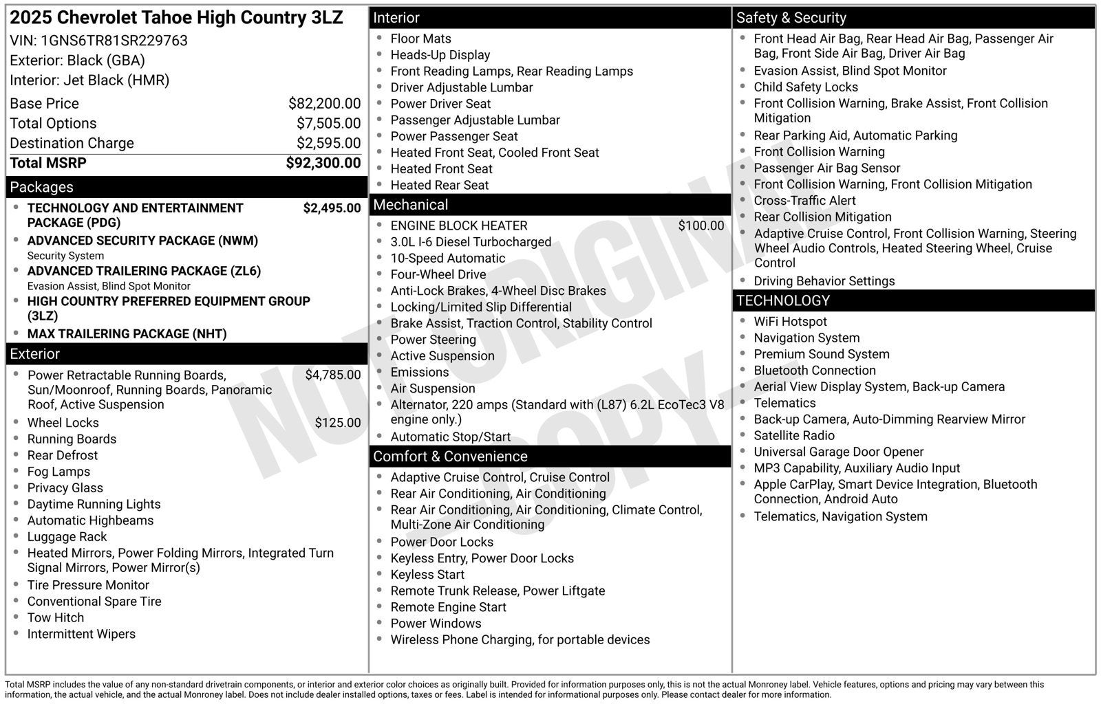 2025 Chevrolet Tahoe High Country