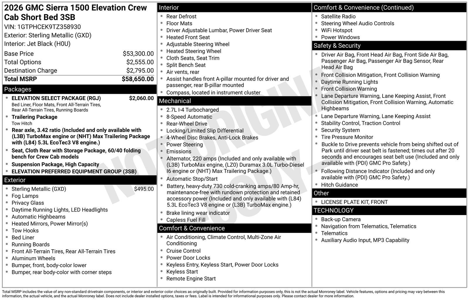 2026 GMC Sierra 1500 Elevation
