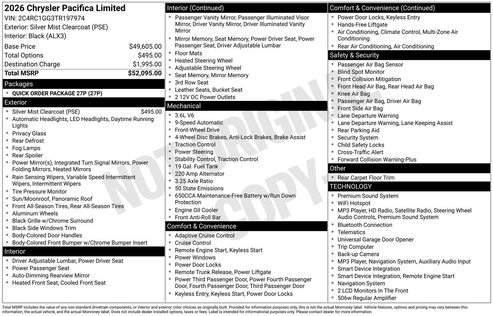 2026 Chrysler Pacifica Limited