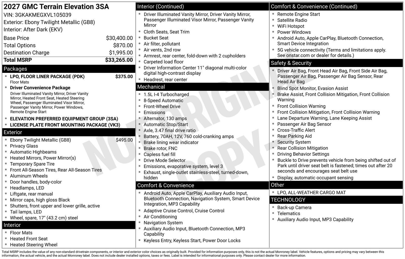 2027 GMC Terrain Elevation