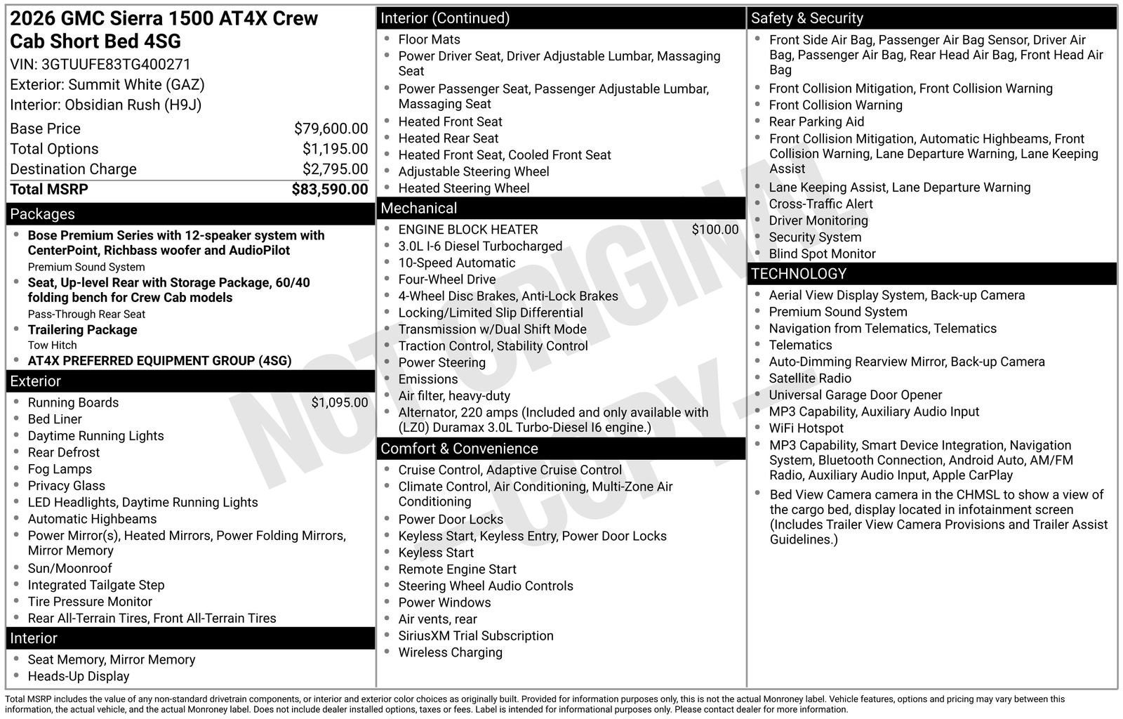 2026 GMC Sierra 1500 AT4X