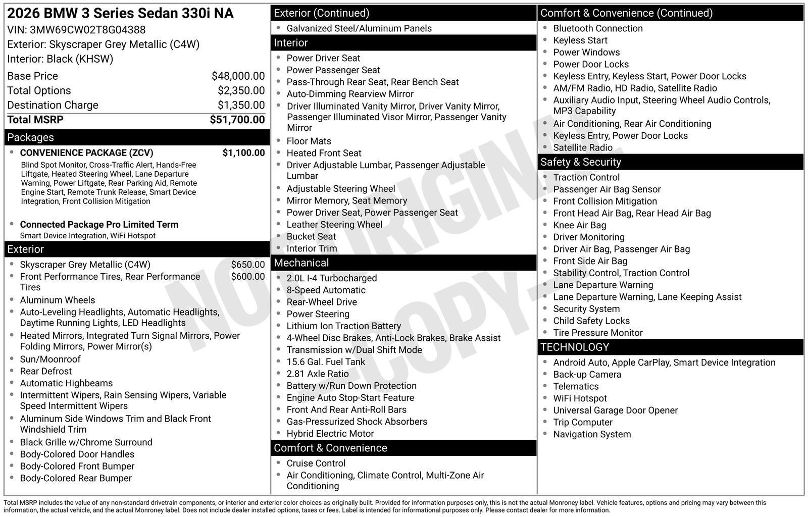 2026 BMW 3 Series 330i NA