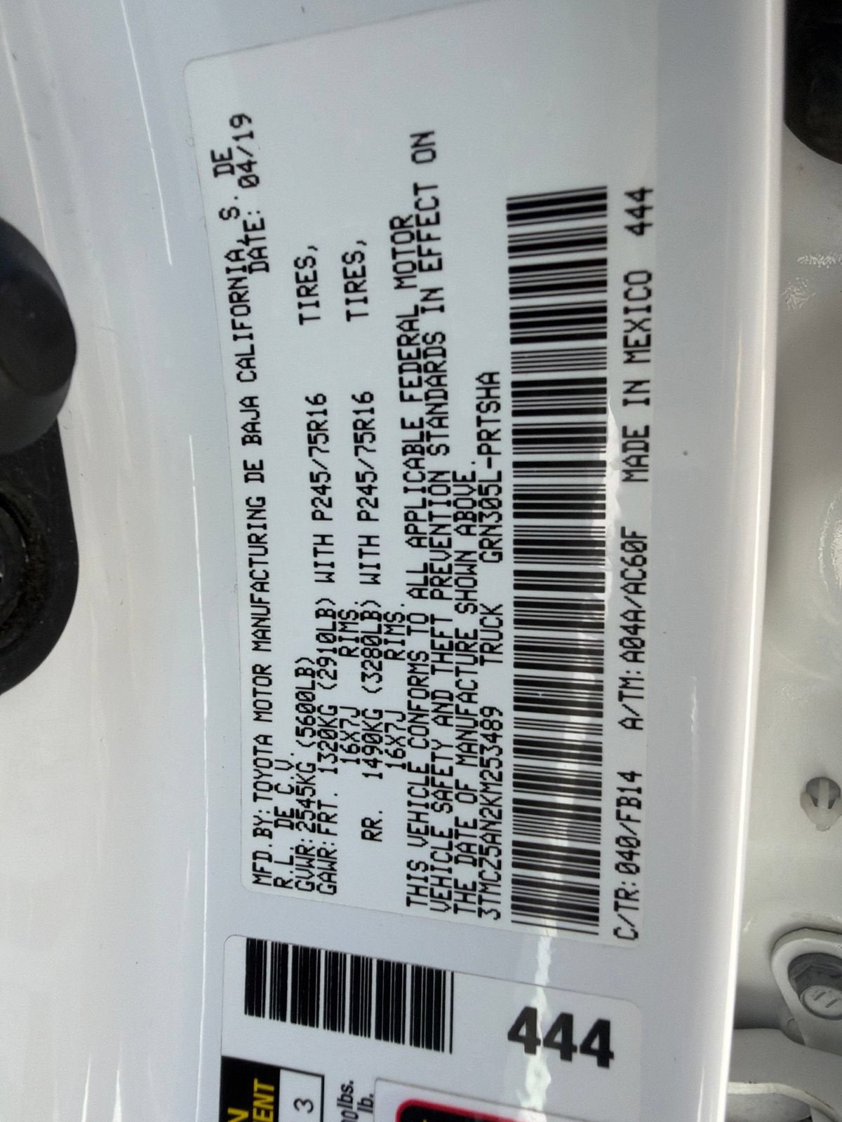 2019 Toyota Tacoma 4WD SR