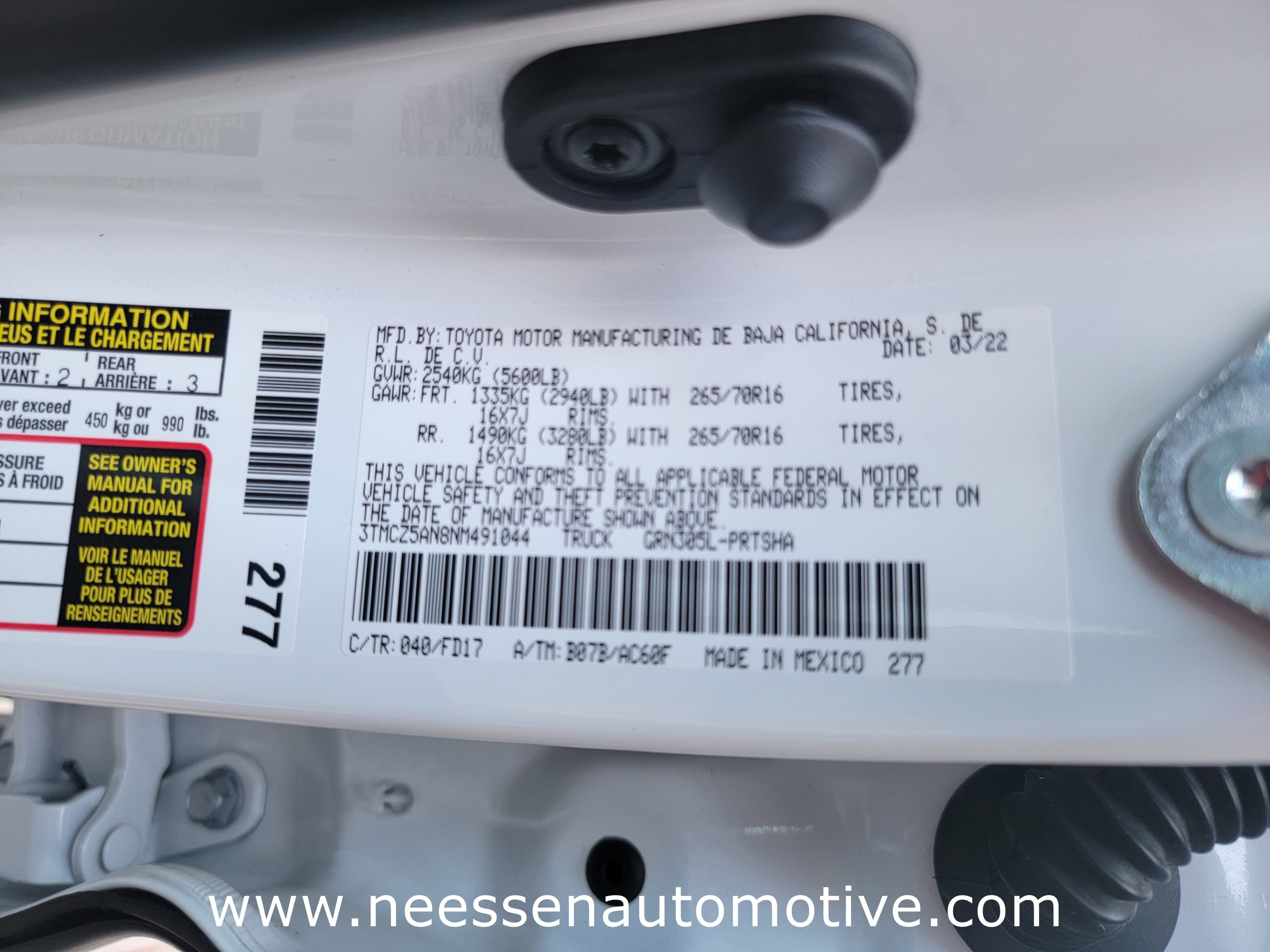 2022 Toyota Tacoma 4WD SR