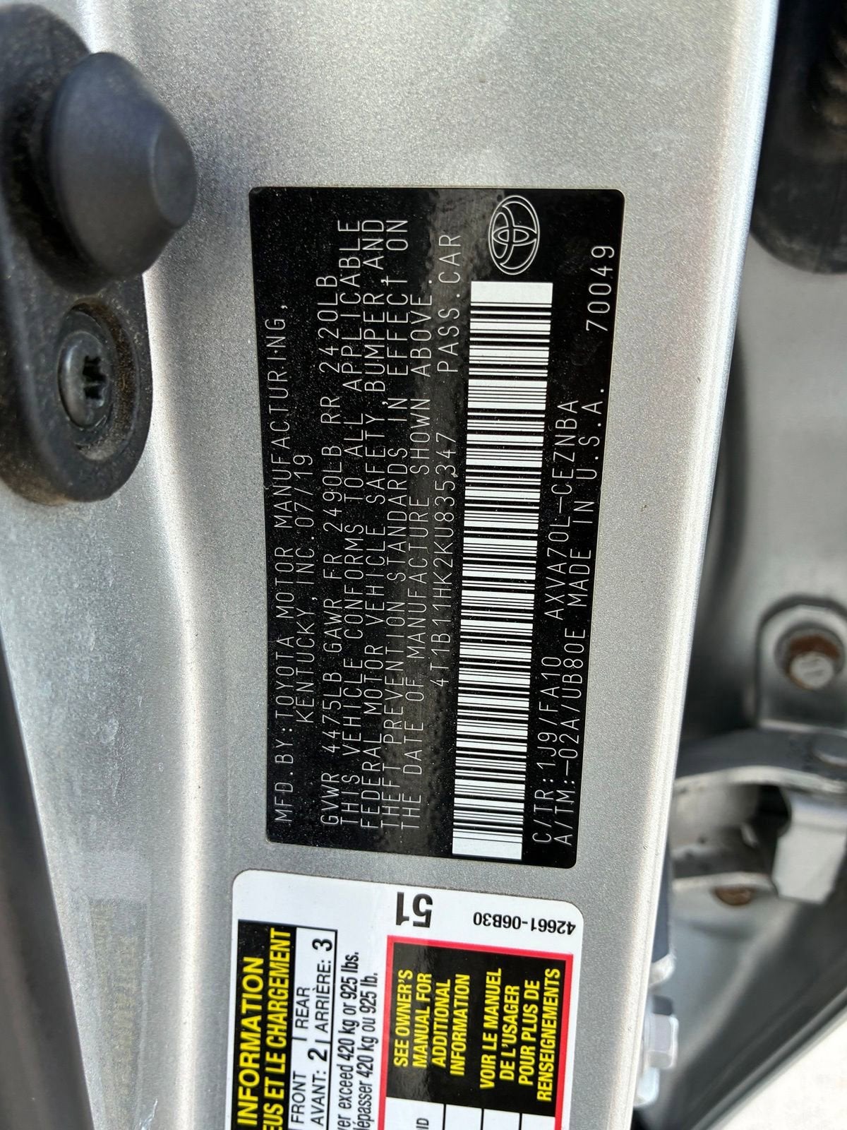 2019 Toyota Camry LE