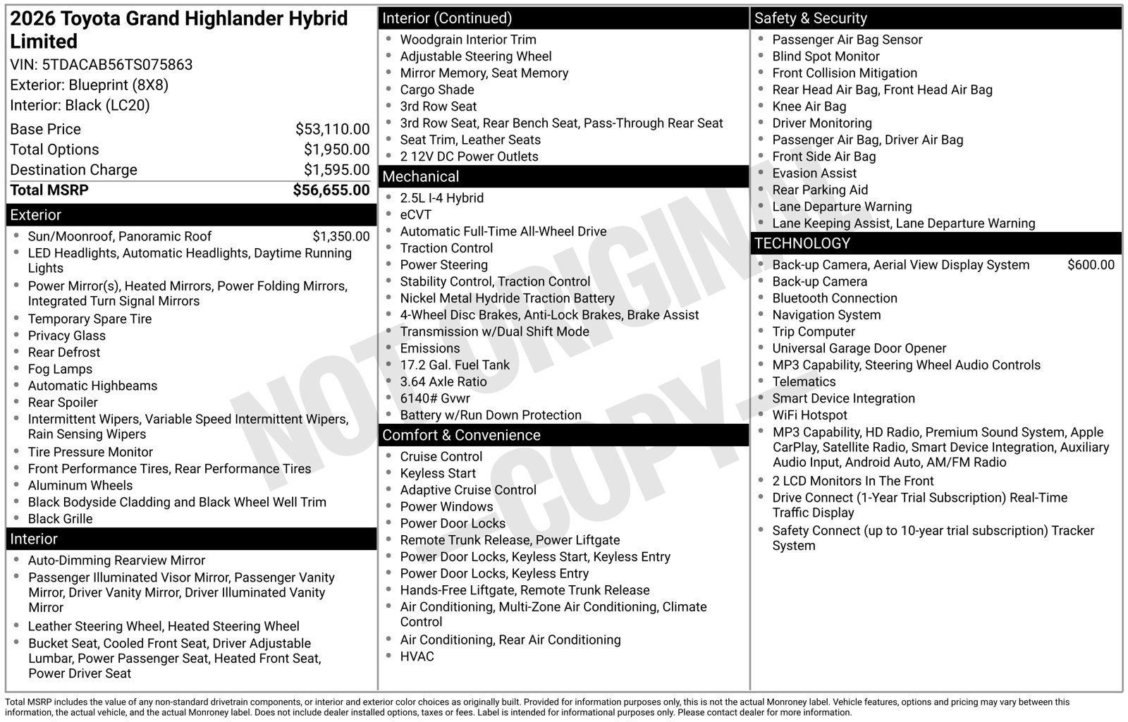 2026 Toyota Grand Highlander Hybrid LE