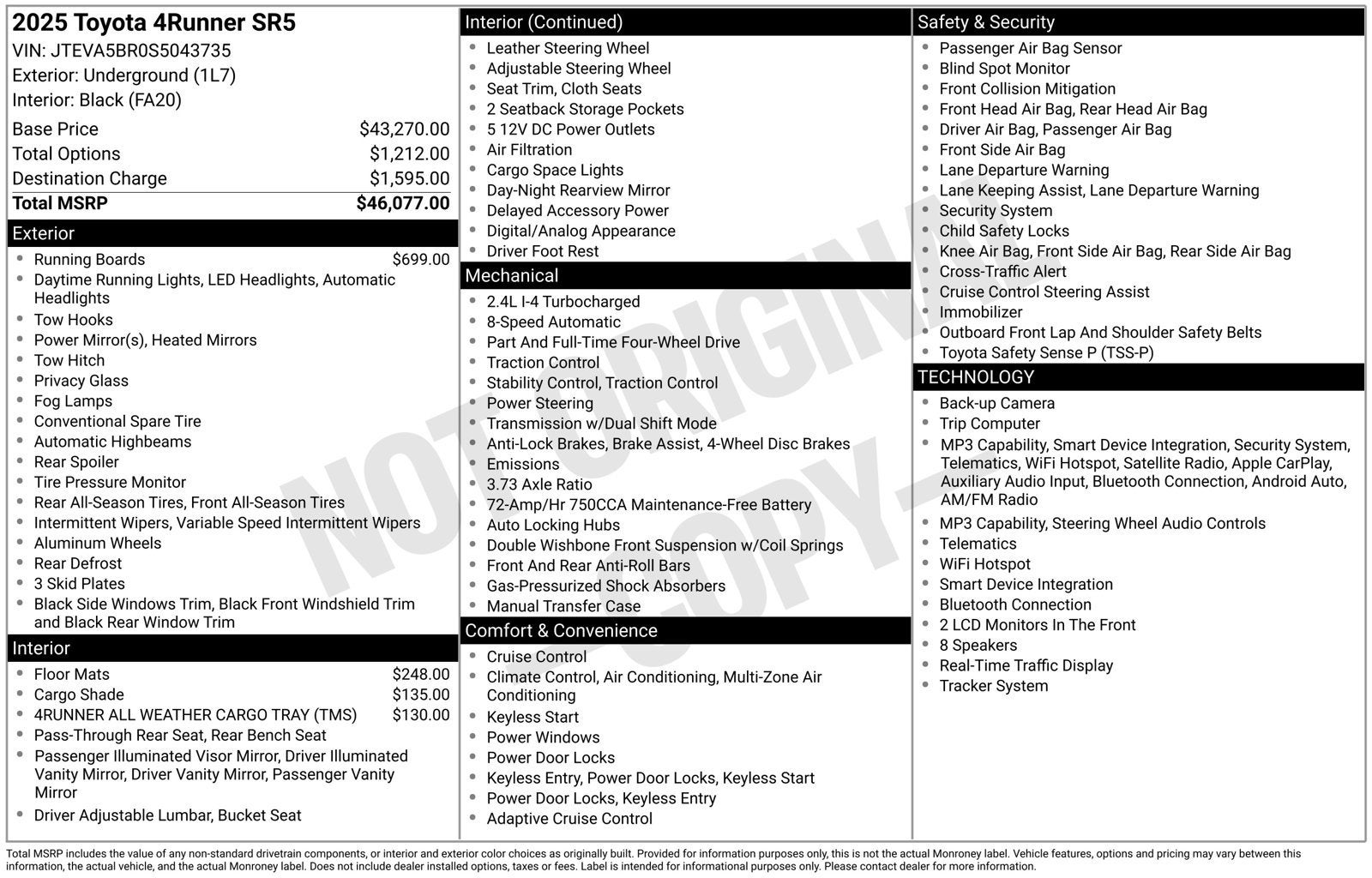 2025 Toyota 4Runner SR5