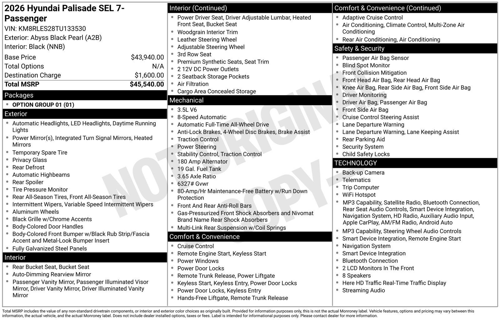 2026 Hyundai Palisade SEL 7P