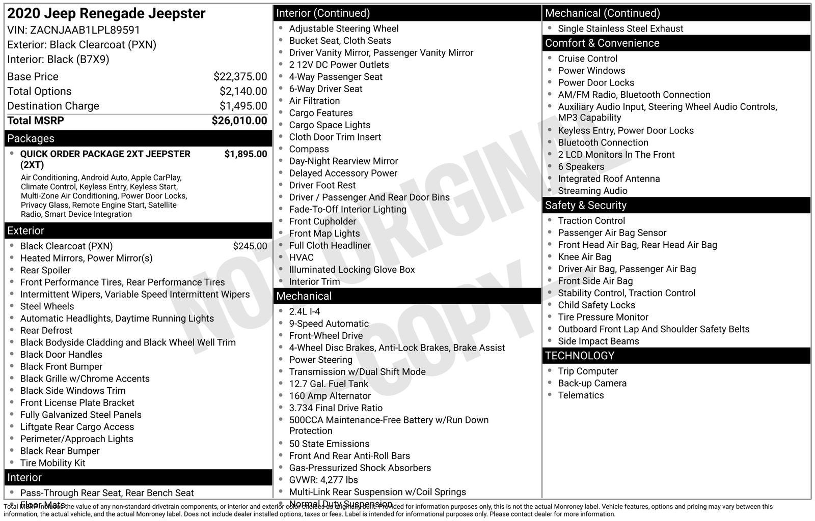 2020 Jeep Renegade Jeepster