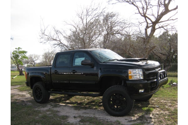 black truck standing in outside
